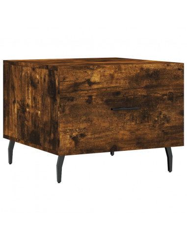 Tavolino da Salotto Rovere Fumo 50x50x40 cm Legno Multistrato