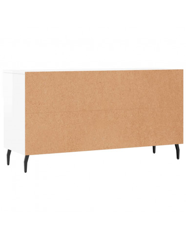 Panca Porta Scarpe Bianco Lucido 102x35x55 cm Legno Multistrato