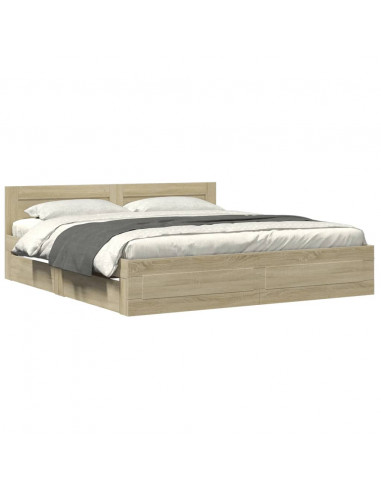 Giroletto Testiera Rovere Sonoma 200x200 cm Legno Multistrato