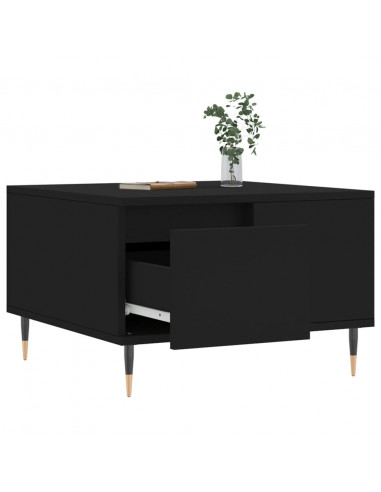 Tavolino da Salotto Nero 55x55x36,5 cm in Legno Multistrato