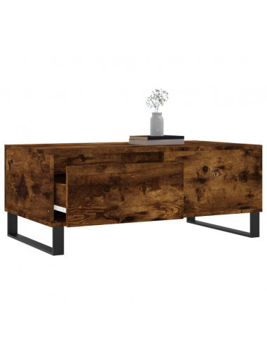 Tavolino da Salotto Rovere Fumo 90x50x36,5 cm Legno Multistrato