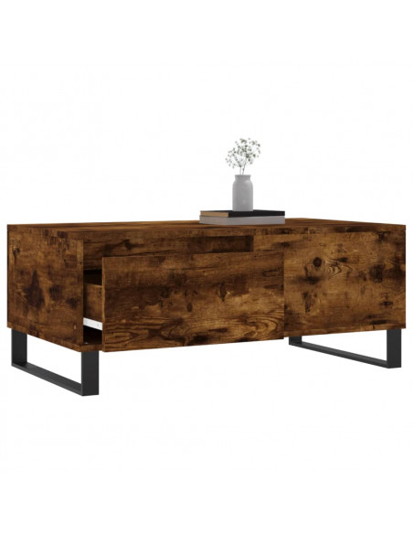 Tavolino da Salotto Rovere Fumo 90x50x36,5 cm Legno Multistrato