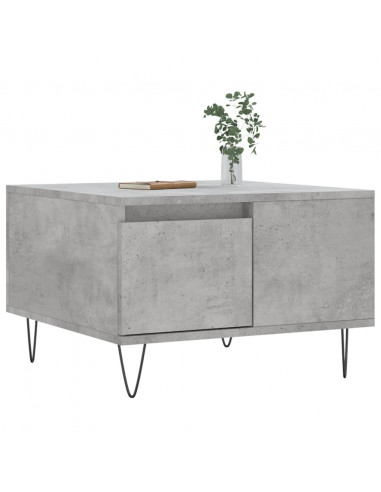 Tavolino Salotto Grigio Cemento 55x55x36,5 cm Legno Multistrato