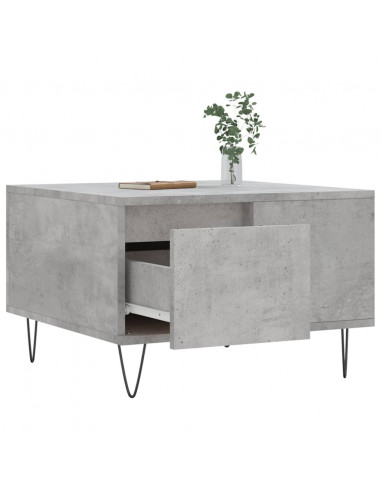 Tavolino Salotto Grigio Cemento 55x55x36,5 cm Legno Multistrato