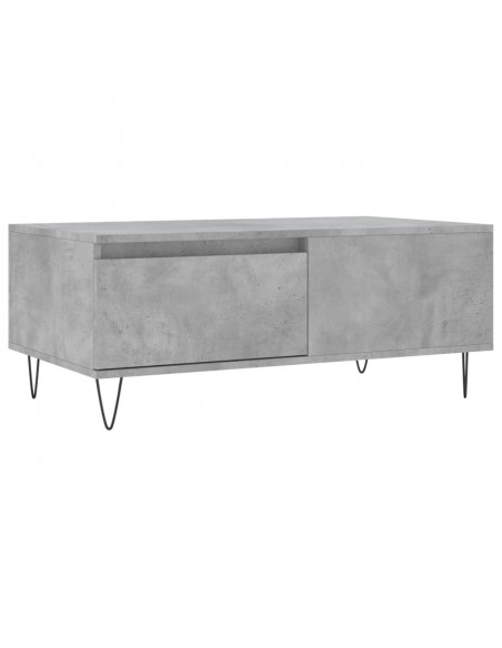 Tavolino Salotto Grigio Cemento 90x50x36,5 cm Legno Multistrato