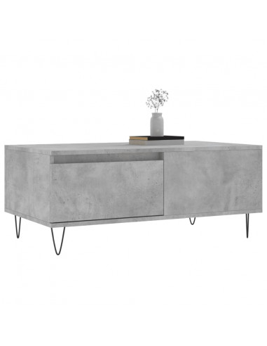Tavolino Salotto Grigio Cemento 90x50x36,5 cm Legno Multistrato