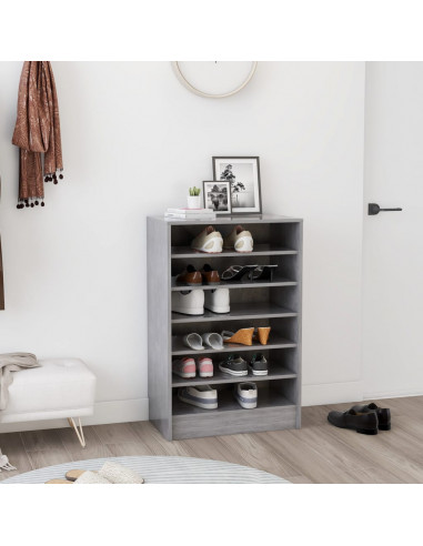 Scarpiera Grigio Cemento 60x35x92 cm in Truciolato