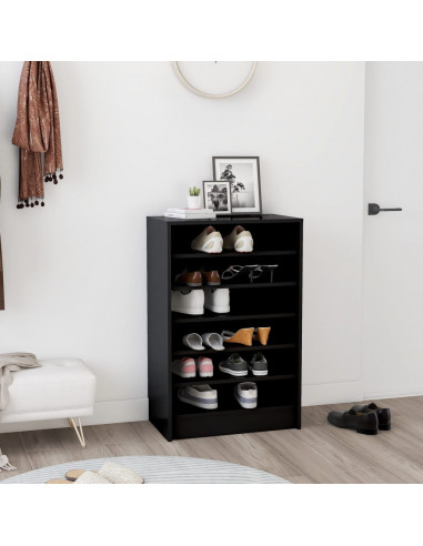 Scarpiera Nera 60x35x92 cm in Truciolato