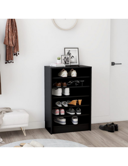 Scarpiera Nera 60x35x92 cm in Truciolato