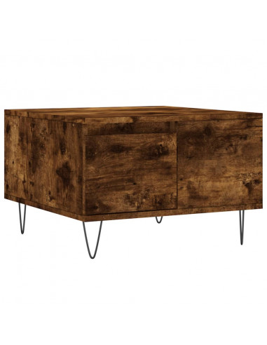 Tavolino da Salotto Rovere Fumo 55x55x36,5 cm Legno Multistrato