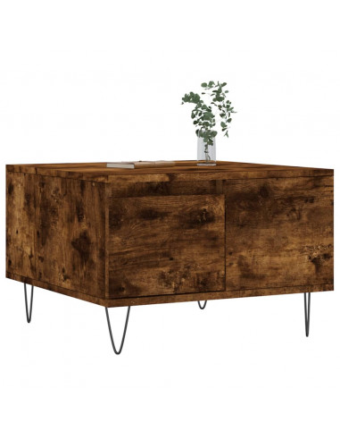 Tavolino da Salotto Rovere Fumo 55x55x36,5 cm Legno Multistrato