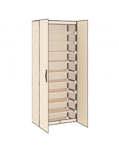 Scarpiera Crema 60x30x166 cm Tessuto