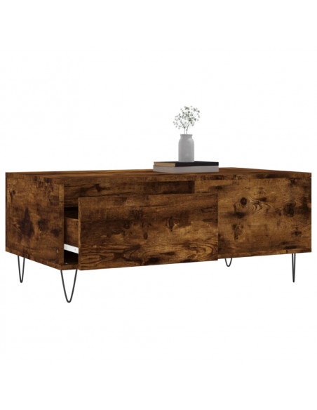 Tavolino da Salotto Rovere Fumo 90x50x36,5 cm Legno Multistrato