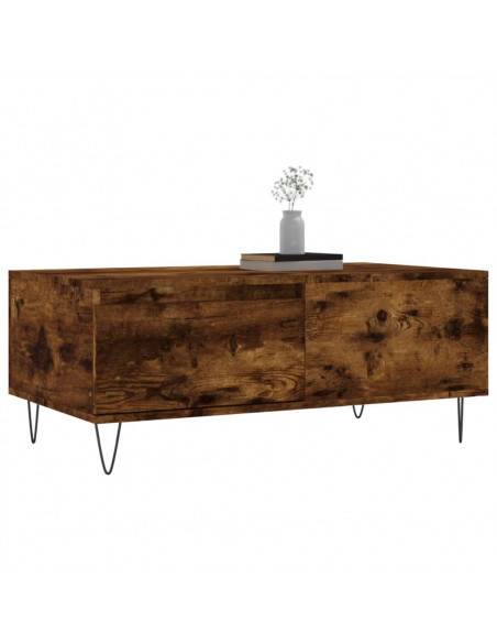 Tavolino da Salotto Rovere Fumo 90x50x36,5 cm Legno Multistrato