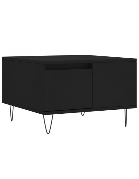Tavolino da Salotto Nero 55x55x36,5 cm in Legno Multistrato