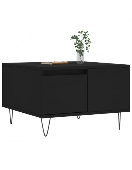 Tavolino da Salotto Nero 55x55x36,5 cm in Legno Multistrato