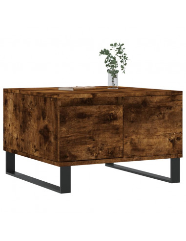 Tavolino da Salotto Rovere Fumo 55x55x36,5 cm Legno Multistrato