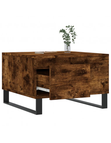 Tavolino da Salotto Rovere Fumo 55x55x36,5 cm Legno Multistrato