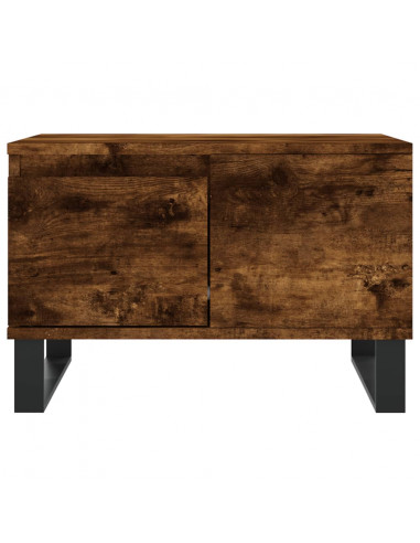 Tavolino da Salotto Rovere Fumo 55x55x36,5 cm Legno Multistrato
