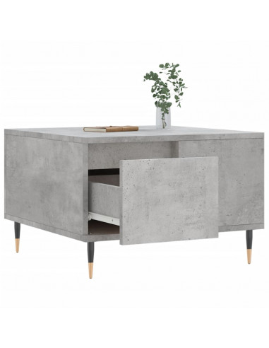 Tavolino Salotto Grigio Cemento 55x55x36,5 cm Legno Multistrato