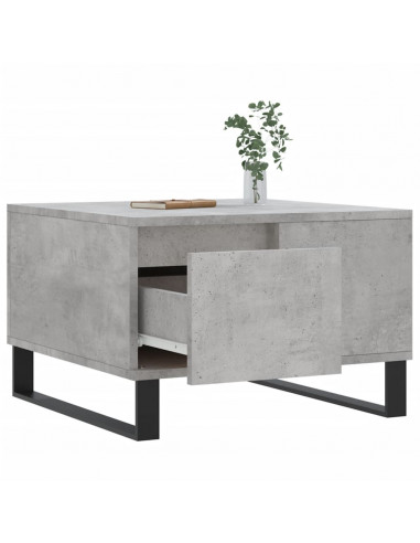 Tavolino Salotto Grigio Cemento 55x55x36,5 cm Legno Multistrato