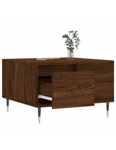 Tavolino da Salotto Rovere Marrone 55x55x36,5 cm in Multistrato