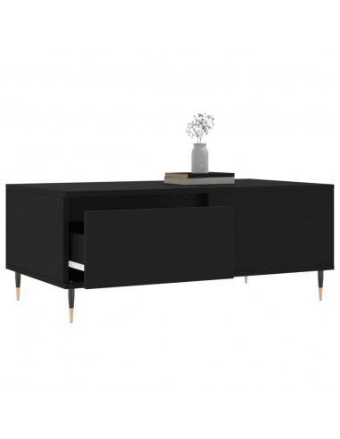 Tavolino da Salotto Nero 90x50x36,5 cm in Legno Multistrato
