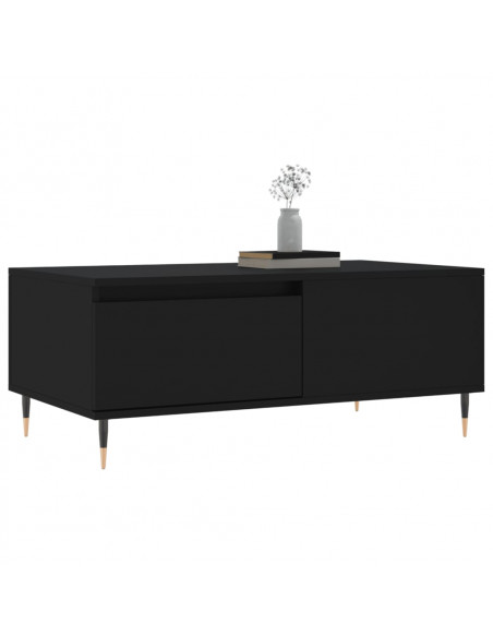 Tavolino da Salotto Nero 90x50x36,5 cm in Legno Multistrato