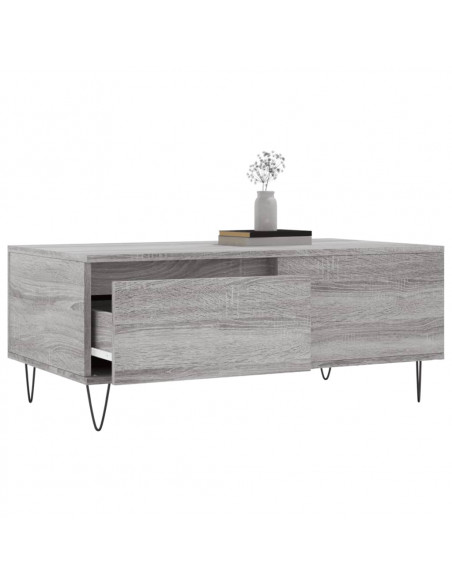 Tavolino Salotto Grigio Sonoma 90x50x36,5 cm Legno Multistrato