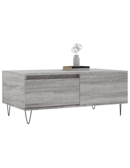 Tavolino Salotto Grigio Sonoma 90x50x36,5 cm Legno Multistrato