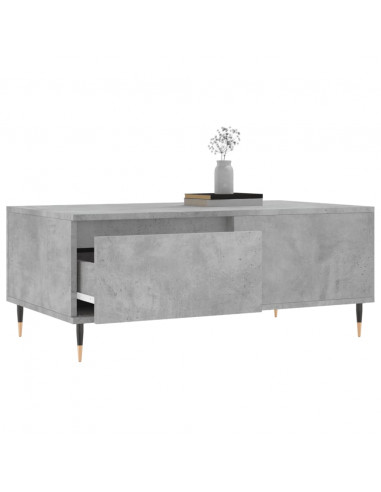 Tavolino Salotto Grigio Cemento 90x50x36,5 cm Legno Multistrato