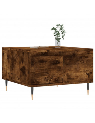 Tavolino da Salotto Rovere Fumo 55x55x36,5 cm Legno Multistrato