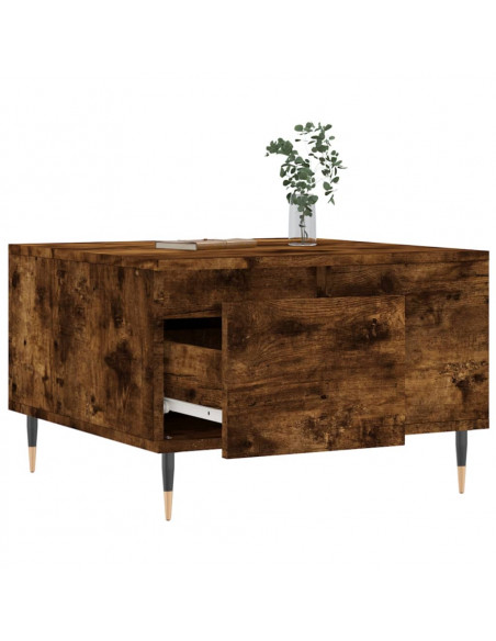 Tavolino da Salotto Rovere Fumo 55x55x36,5 cm Legno Multistrato