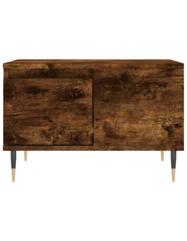 Tavolino da Salotto Rovere Fumo 55x55x36,5 cm Legno Multistrato