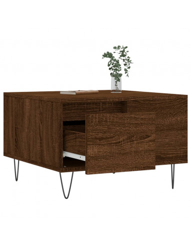 Tavolino da Salotto Rovere Marrone 55x55x36,5 cm in Multistrato