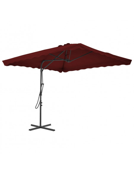Ombrellone con Palo in Acciaio Rosso Bordò 250x250x230 cm