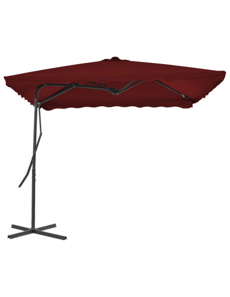 Ombrellone con Palo in Acciaio Rosso Bordò 250x250x230 cm