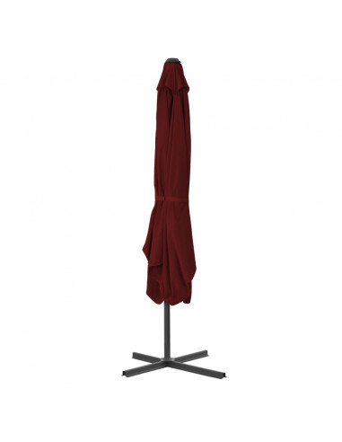 Ombrellone con Palo in Acciaio Rosso Bordò 250x250x230 cm