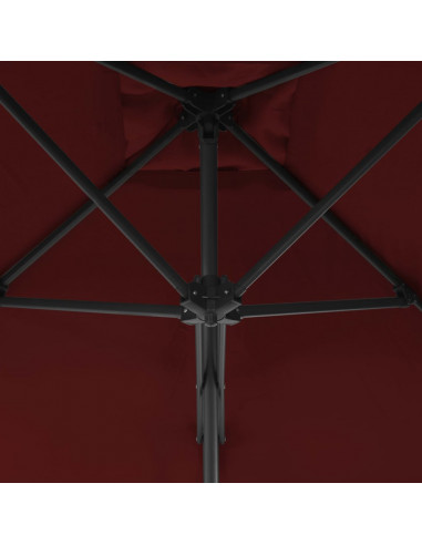 Ombrellone con Palo in Acciaio Rosso Bordò 250x250x230 cm