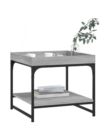Tavolino Salotto Grigio Sonoma 49,5x49,5x45cm Legno Multistrato