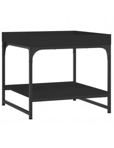 Tavolino da Salotto Nero 49,5x49,5x45 cm in Legno Multistrato 2