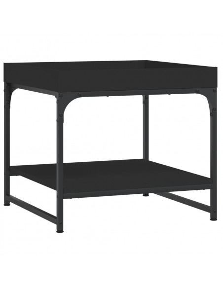 Tavolino da Salotto Nero 49,5x49,5x45 cm in Legno Multistrato