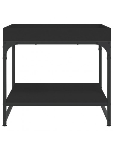 Tavolino da Salotto Nero 49,5x49,5x45 cm in Legno Multistrato
