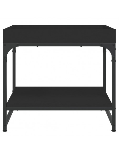 Tavolino da Salotto Nero 49,5x49,5x45 cm in Legno Multistrato