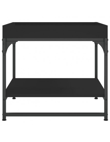 Tavolino da Salotto Nero 49,5x49,5x45 cm in Legno Multistrato