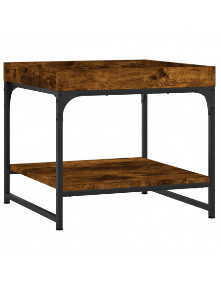 Tavolino Salotto Rovere Fumo 49,5x49,5x45 cm Legno Multistrato