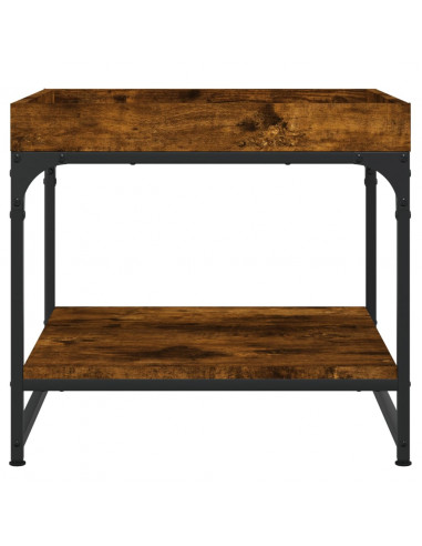Tavolino Salotto Rovere Fumo 49,5x49,5x45 cm Legno Multistrato