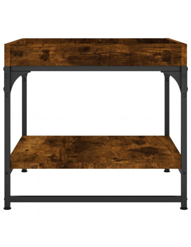 Tavolino Salotto Rovere Fumo 49,5x49,5x45 cm Legno Multistrato