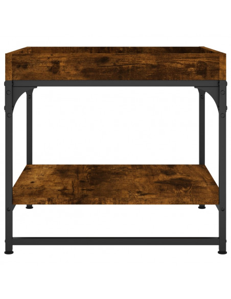 Tavolino Salotto Rovere Fumo 49,5x49,5x45 cm Legno Multistrato