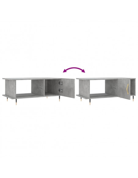 Tavolino da Salotto Grigio Cemento 90x50x40cm Legno Multistrato